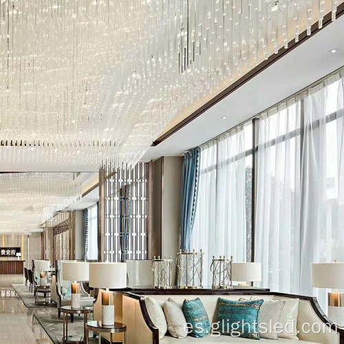 Lobby de hotel de calidad caliente personalización de lujo Lámpara de araña moderna lámpara colgante